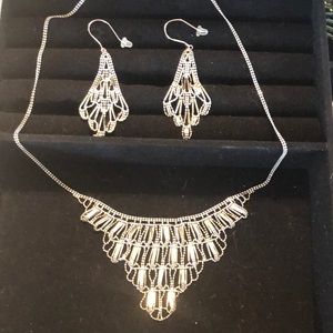 Beautiful Sterling Silver Necklace with matching earrings!!